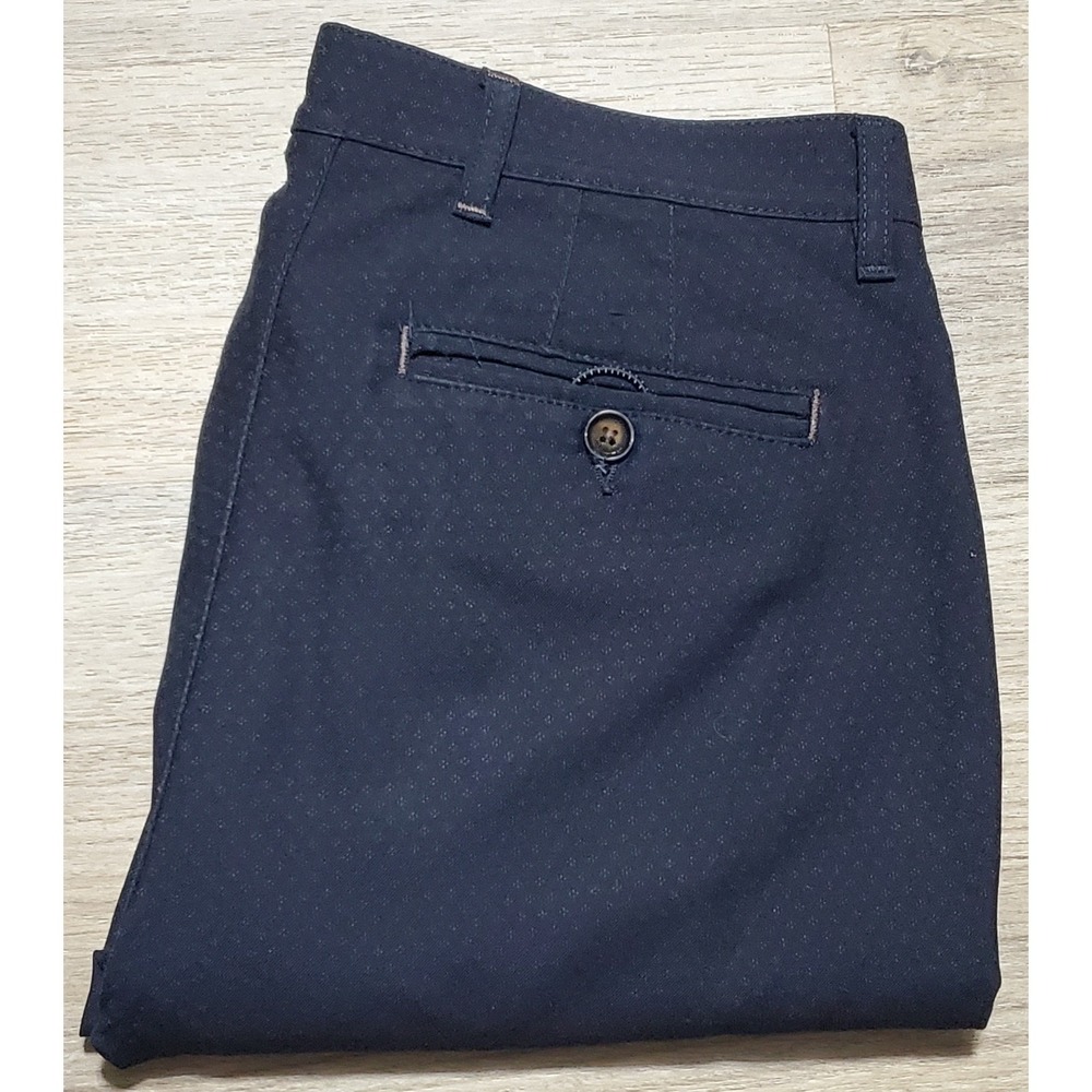 Ted Baker London Men's Navy Dot Print Straight Leg Pants Size 32R X 31L